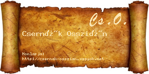 Csernák Osszián névjegykártya